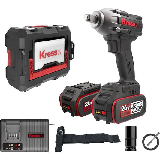 20V CORDLESS 300NM IMP. DRIVER C/W CHARGER +2X4AH BATTERIES - KUB30.2