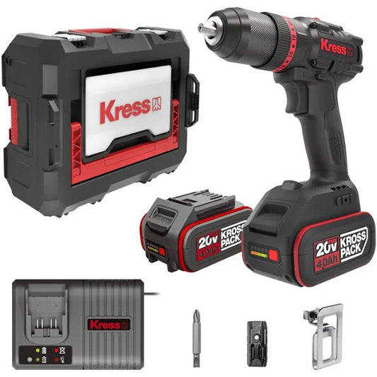 20V CORDLESS 60NM IMP. DRILL C/W CHARGER +2X4AH BATTERIES - KUC30