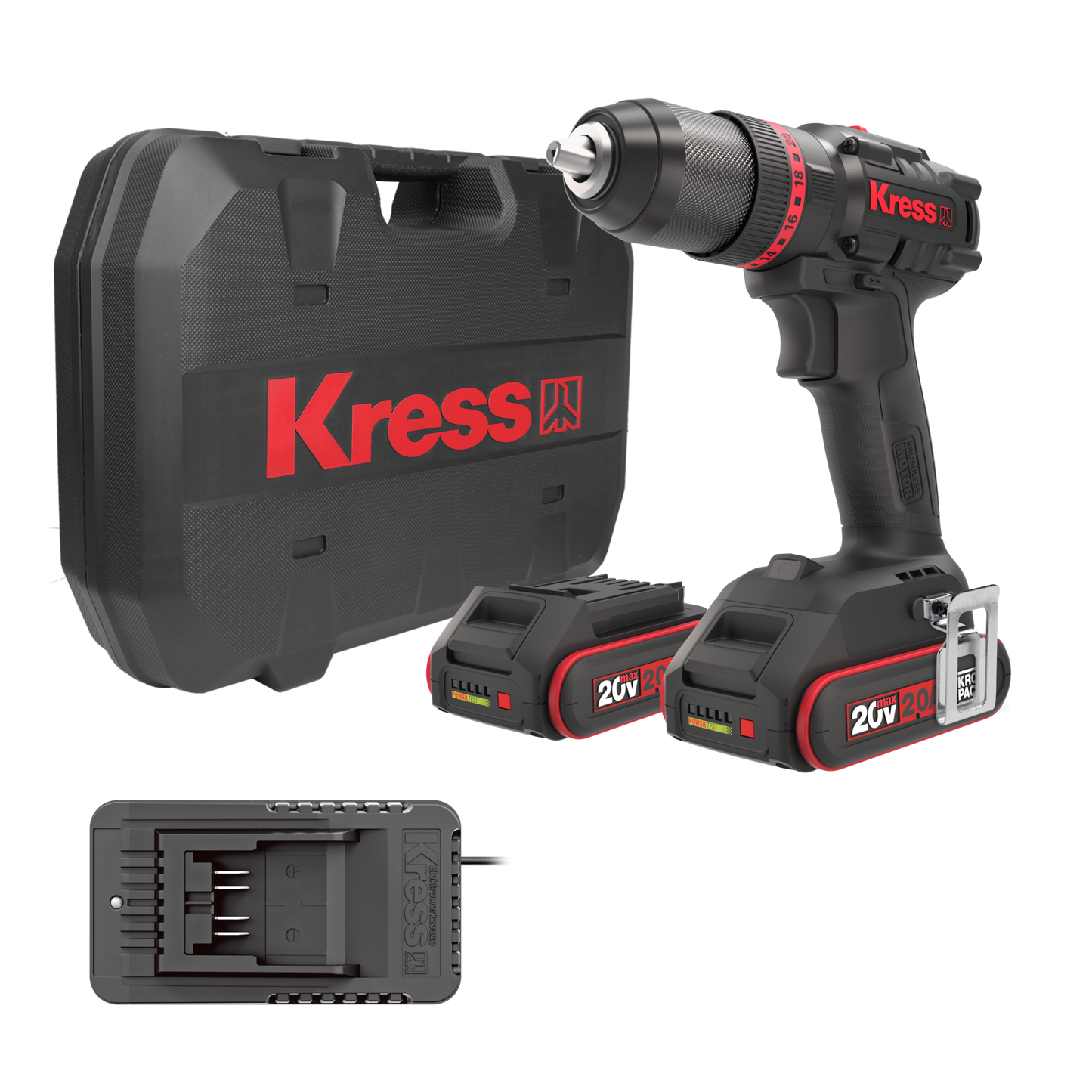 20V CORDLESS 60NM IMP. DRILL C/W CHARGER +2X2AH BATTERIES - KU30.1